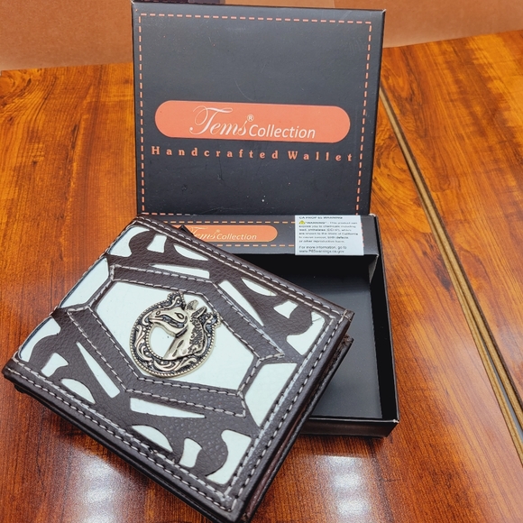 HORSE horseshoe wallet HAND CRAFTED western  BI-FOLD PRINTED GIFT BOXED - Picture 2 of 11
